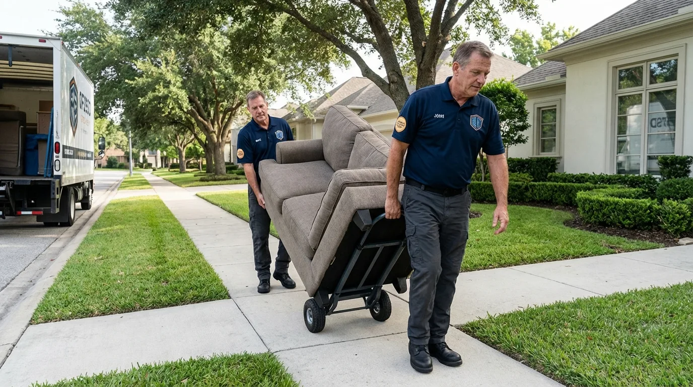 Local residential moving crew loading furniture in Southern Pines, NC